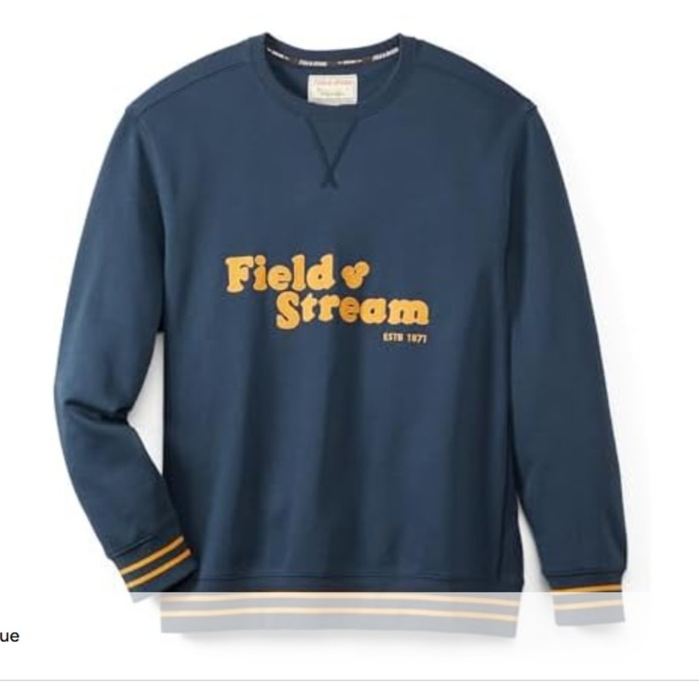 Field & Stream Sweatshirt Mens 2XL Tackle Twill Crew Navy Blue Pullover